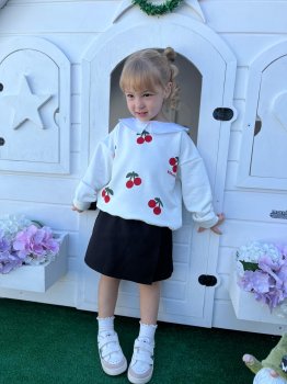 Kiraz Sweat Ve Şort Etekli Takım