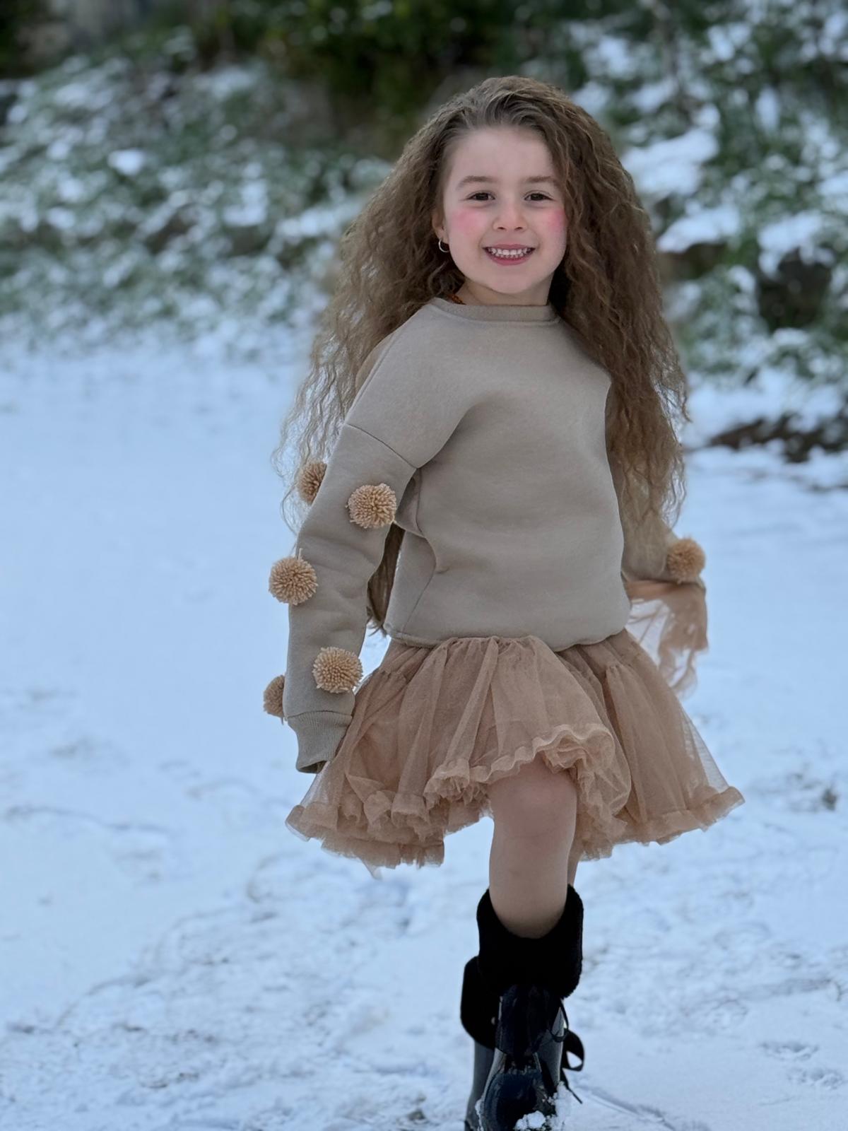 Vizon Ponponlu Tüllü İkili Takım 