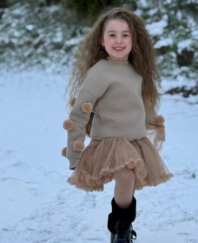 Vizon Ponponlu Tüllü İkili Takım