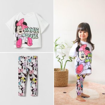 Baskılı Renkli Taytlı Takım