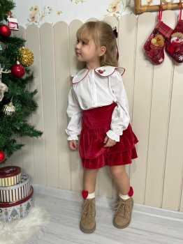 Kadife Etek Gömlek Takım 