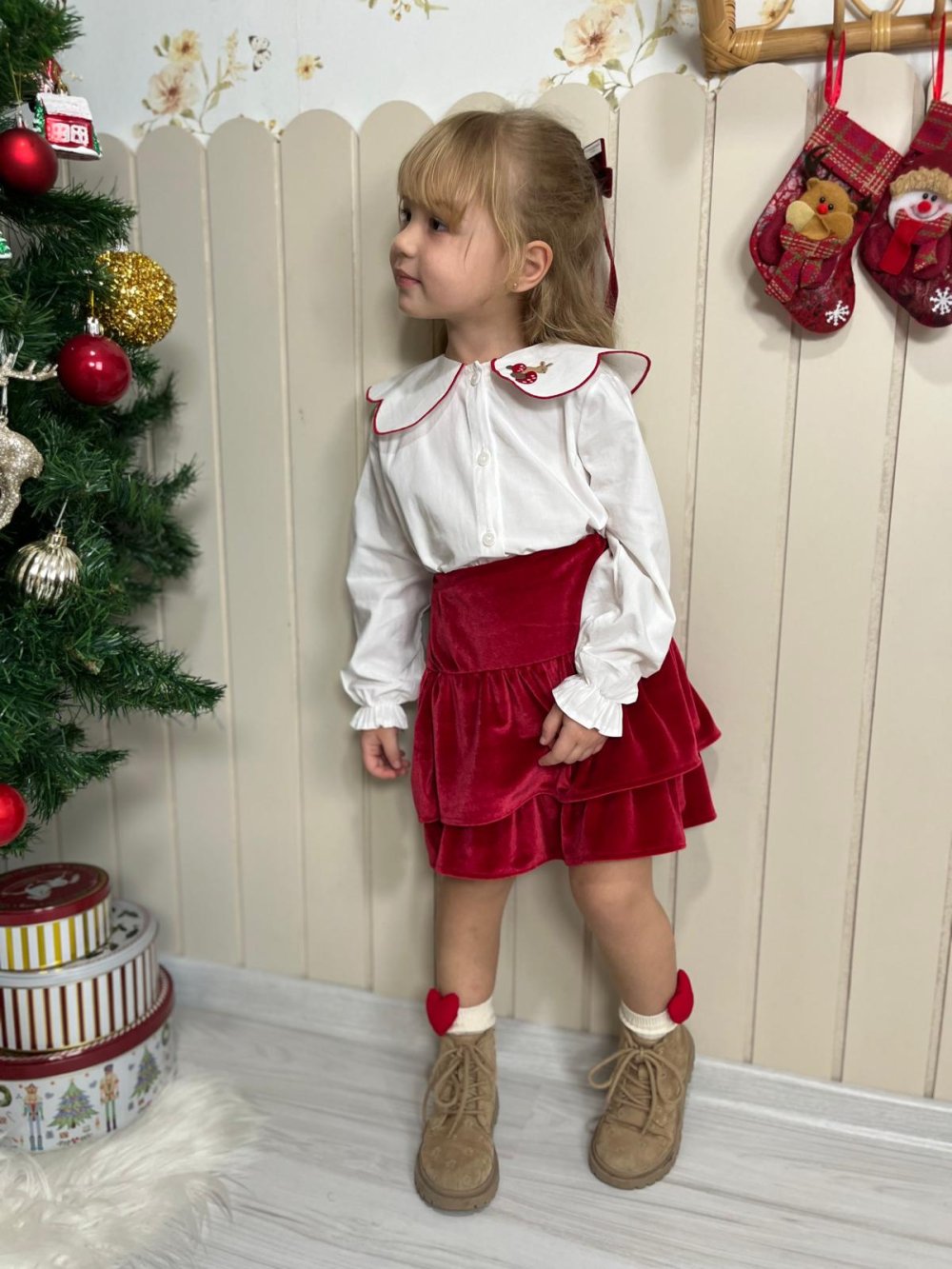 Kadife Etek Gömlek Takım 