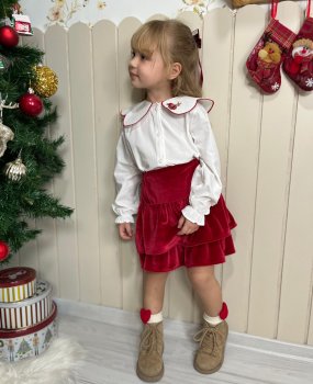 Kadife Etek Gömlek Takım