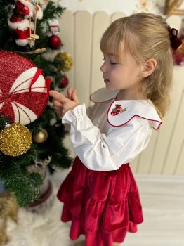 Kadife Etek Gömlek Takım 