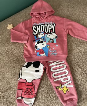 Kapüşonlu Snoopy Baskılı Takım