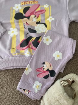 LiLa Renkli Minie Baskılı Fitilli Taytlı Takım