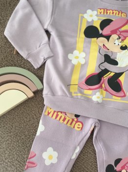 LiLa Renkli Minie Baskılı Fitilli Taytlı Takım