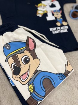 Lacivert Paw Patrol Baskılı Şortlu Takım