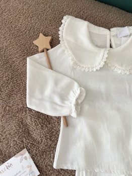 Dokuma Yaka Detaylı Gömlek, Triko Kazak ve İspanyol Paça Fitilli Taytlı 3'lü Takım 