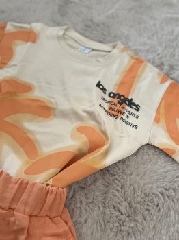 Müslin Palmiye Desenli Şortlu Takım