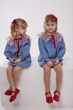 Demin Yaka Detaylı Çantalı Takım