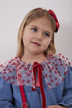 Demin Yaka Detaylı Çantalı Takım