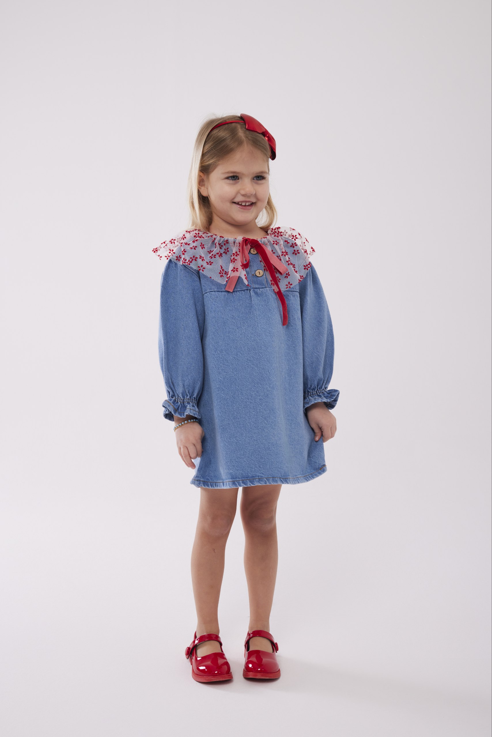 Demin Yaka Detaylı Çantalı Takım 