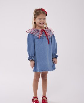 Demin Yaka Detaylı Çantalı Takım