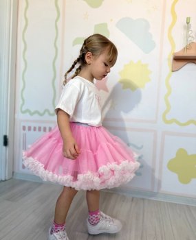 Tütü Etekli Baskılı Salaş Tshirt Takım