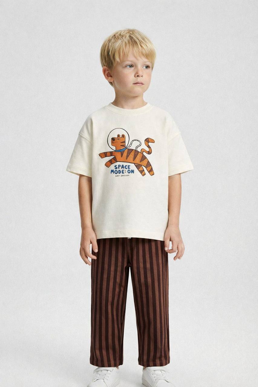 %100 Pamuklu Kedi Baskılı Takım 