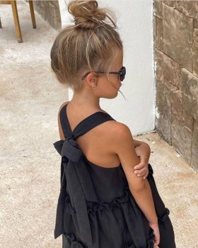 Siyah Kurdeleli Dokuma Elbise