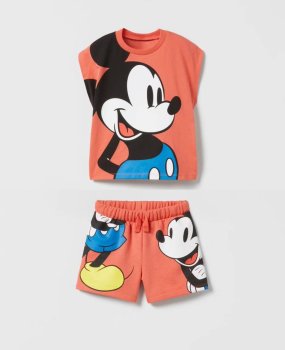 Mickey Mouse Baskılı Şortlu Takım