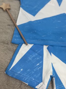 Geometrik Şekilli Mavi Renk Takım