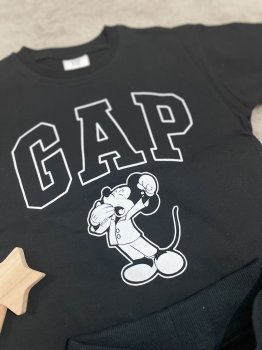 Gap Baskılı Siyah Şortlu Takım