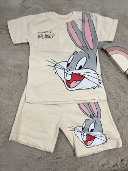 Krem Bugs Bunny Baskılı Takım