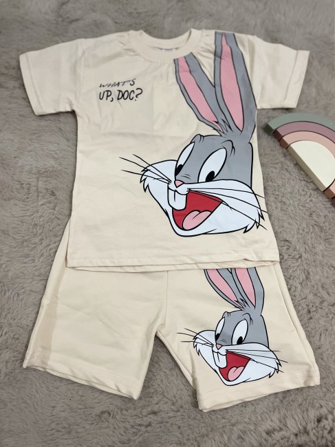 Krem Bugs Bunny Baskılı Takım 