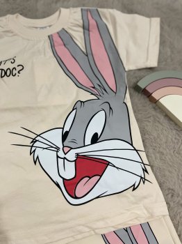 Krem Bugs Bunny Baskılı Takım