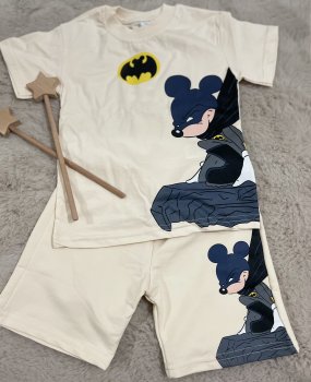 Krem Siyah Mickey Baskılı Takım