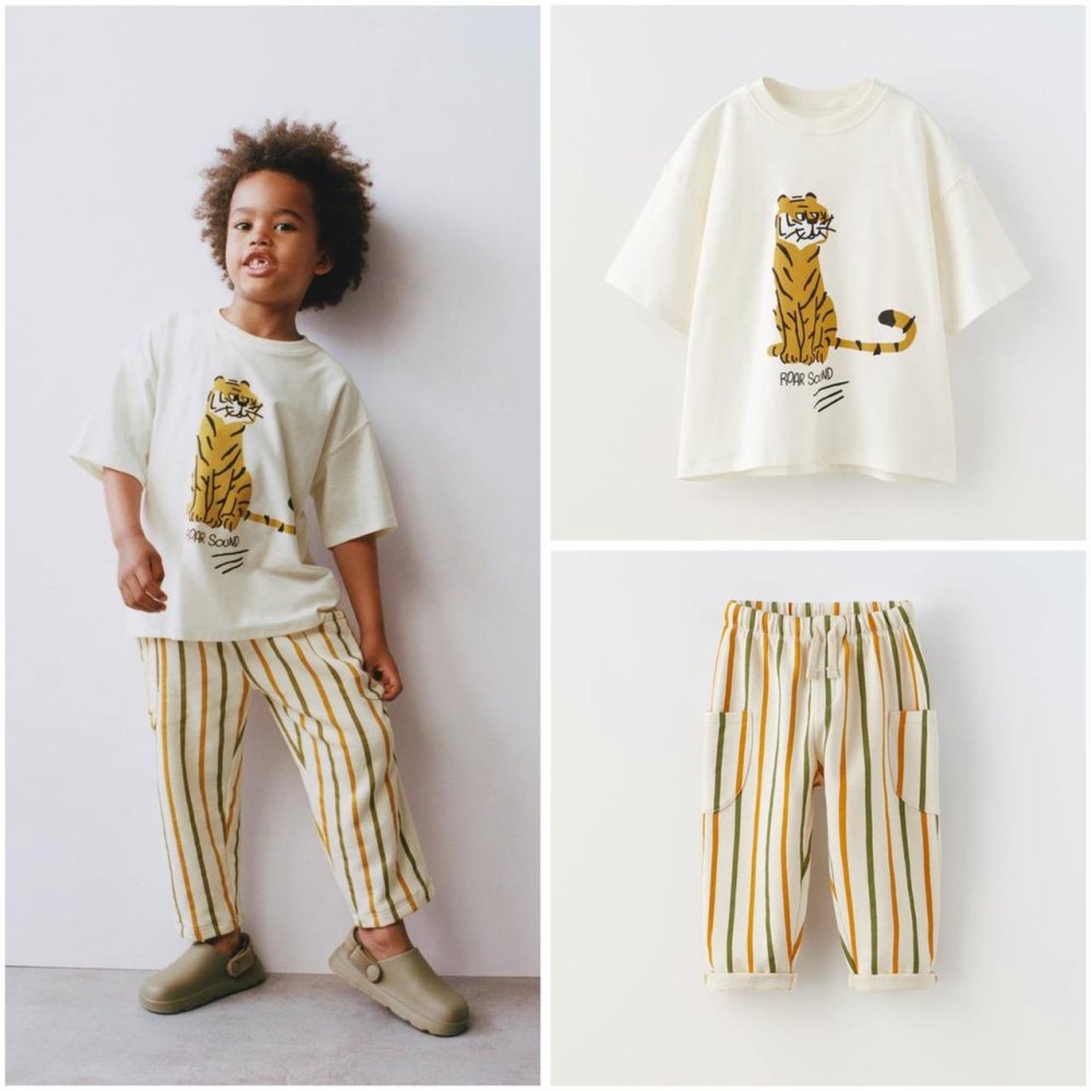 Roar Son Baskılı Krem Takım 