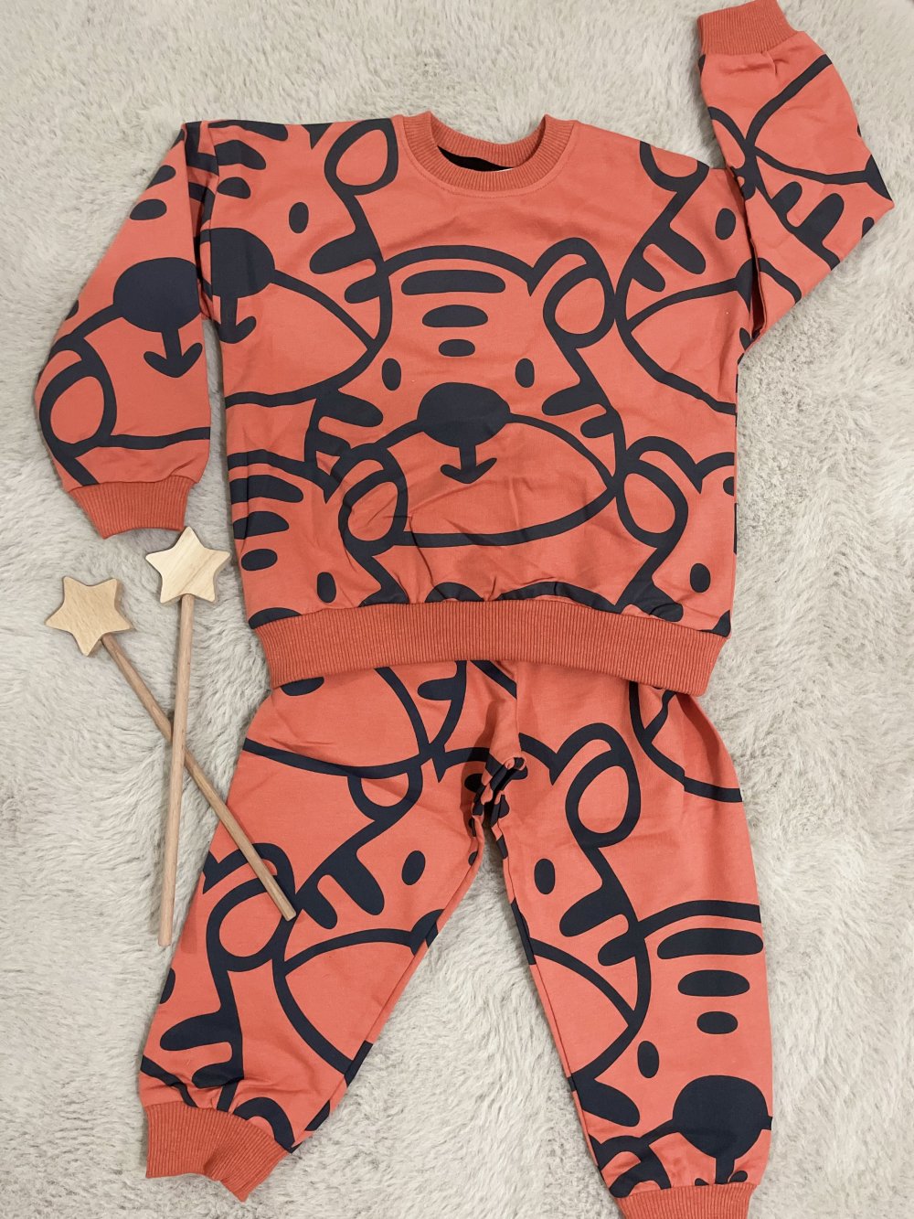 Geometrik Ayı Baskılı Eşofman Takımı