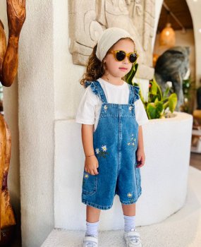 La'ciel Paris Şortlu Çicek Nakışlı Kot Slopet