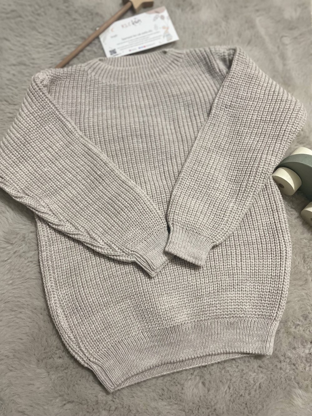 Taş Renk Selanik Örgü Kazak