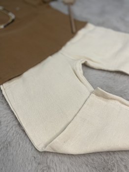 Kahve Krem Muslin Takım 