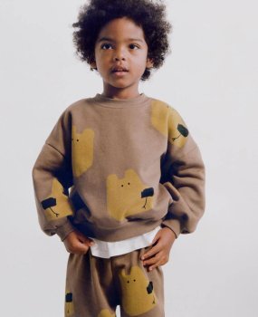 Kahverengi Dog Desenli Eşofman Takımı