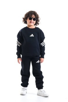 3 İplik Şardonlu Siyah Marka Model Eşofman Takımı 